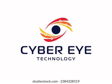 cyber eye tracking technology logo design illustration