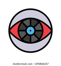 Cyber eye vector, Artificial related filled style icon