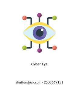 Cyber Eye Vector Flat Icon Design illustration Symbol on White background EPS 10 File