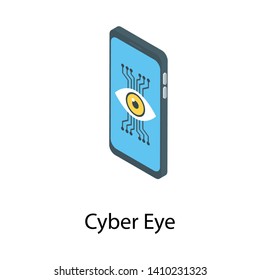 
Cyber eye vector in isometric design 
