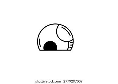 A Cyber eye vision a unique geometric interpretation, blending solid black shapes with clean line art.
