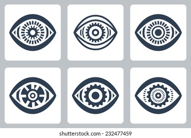 Cyber eyes vector icons set