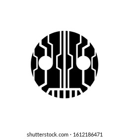 Cyber face technology  logo design vector illustration template