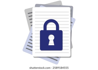 Cyber file document with a padlock for access security protection vector illustration design background