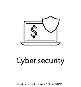 cyber financial security icon. Element of web icon with name for mobile concept and web apps. Detailed cyber financial security icon can be used for web and mobile. Premium icon on white background