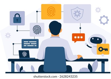 Cyber ​​security with flat design concept and modern style