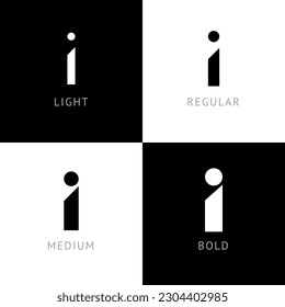 Cibertipo, alfabeto digital redondeado, conjunto de cuatro grosores diferentes letra moderna de moda I para el diseño de su logotipo, ilustración vectorial 10EPS