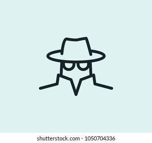 Cyber fraud icon line isolated on clean background. Cyber fraud icon concept drawing icon line in modern style. Vector illustration for your web site mobile logo app UI design.