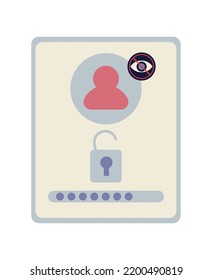 fraude cibernético, icono aislado de acceso móvil