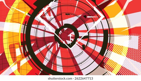 Cyber Futuristic Fundo abstrato negrito Wireframe Textura Elementos e modernas formas de estilo cômico e efeitos dinâmicos e design de ícones