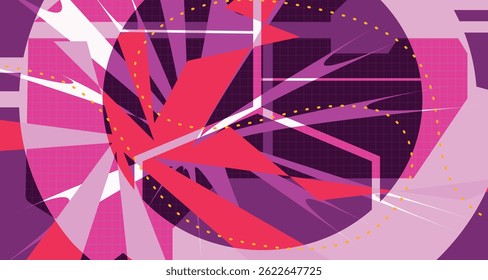 Cyber Futuristisch Abstrakter Hintergrund Fett Drahtmodell Textur Elemente und moderne Comic-Stil Formen und dynamische Effekte und Symbole Design