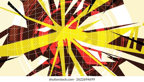 Cyber Futuristisch Abstrakter Hintergrund Fett Drahtmodell Textur Elemente und moderne Comic-Stil Formen und dynamische Effekte und Symbole Design
