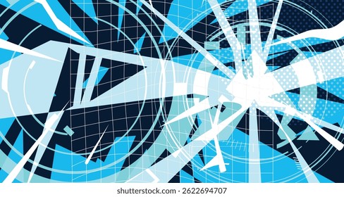 Cyber Futuristic Fundo abstrato negrito Wireframe Textura Elementos e modernas formas de estilo cômico e efeitos dinâmicos e design de ícones