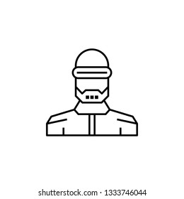cyber, futurstic, hitman, police, robocop icon. Element of future technological pack for mobile concept and web apps icon. Thin line icon for website design and development