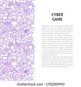 Cyber Game Line Pattern Concept. Vector Illustration of Outline Design.