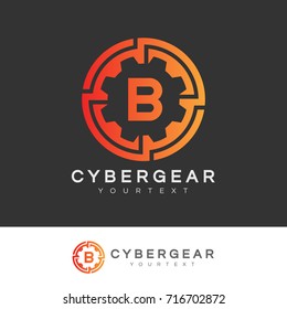 cyber gear initial Letter B Logo design