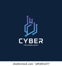 cyber gear initial Letter C Logo design
