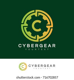 cyber gear initial Letter C Logo design