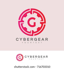 cyber gear initial Letter G Logo design