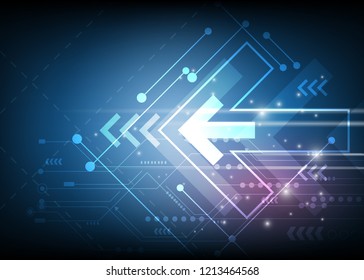 cyber geometric arrow technology vector background