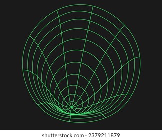 Cyber geometry y2k element. Cyberpunk shape. Isolated style on black background. Vector trendy illustration.