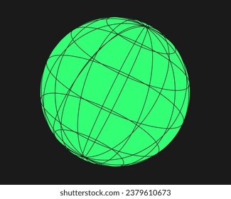 Cyber geometry y2k element. Cyberpunk shape. Isolated style on black background. Vector trendy illustration.