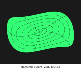 Cyber geometry y2k element. Cyberpunk shape. Isolated style on black background. Vector trendy illustration.