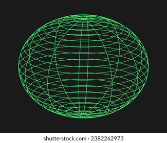 Cyber geometry y2k element. Cyberpunk shape. Isolated style on black background. Vector trendy illustration.
