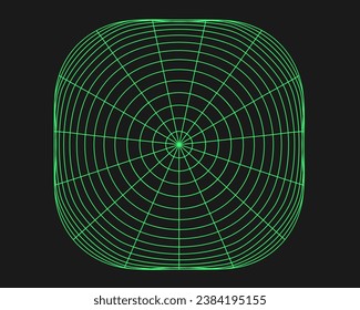 Cyber geometry y2k element. Cyberpunk shape. Isolated style on black background. Vector trendy illustration.