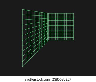 Cyber geometry y2k element. Cyberpunk shape. Isolated style on black background. Vector trendy illustration.