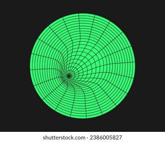 Cyber geometry y2k element. Cyberpunk shape. Isolated style on black background. Vector trendy illustration.