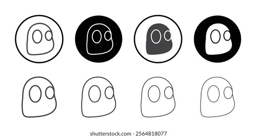 Cyber ghost icon Thin outline art symbol