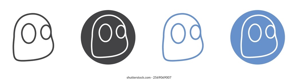 Cyber ghost icon vector symbol outline sign