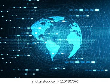 Cyber Global Network Technology  Background,Digital Hi-tech and Communication Concept design,Vector illustration.