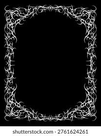 Cyber gothic frame ornamental vector design