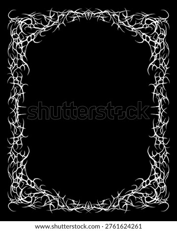 Cyber gothic frame ornamental vector design