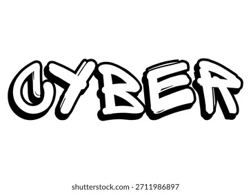 Cyber graffiti word Vector fuente
Palabra de fuente del Vector en un fondo blanco