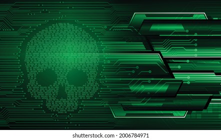 cyber hacker attack background, skull vector