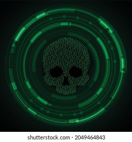 Cyber Hacker Attack Background Skull Vector Stock Vector (Royalty Free ...