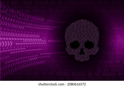 cyber hacker attack background, skull vector