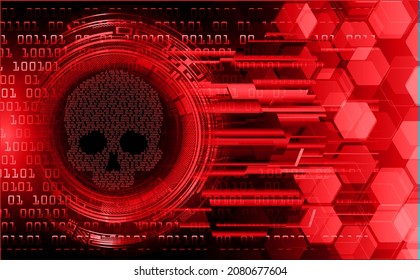 cyber hacker attack background, skull vector
