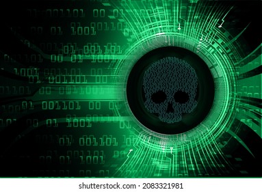 Cyber Hacker Attack Background Skull Vector Stock Vector (Royalty Free ...