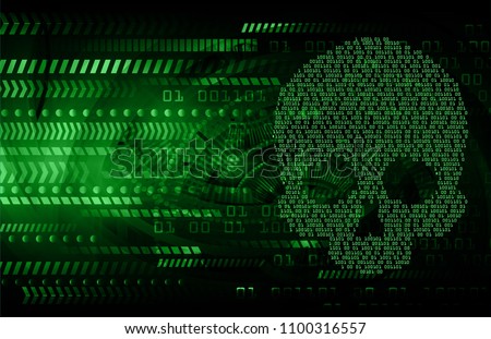 cyber hacker attack background, skull vector