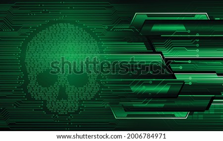 cyber hacker attack background, skull vector