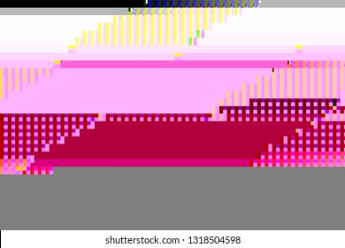 Cyber hacker attack theme creative design template. Glitch distress texture. Grunge glitched color pixel background. EPS10 vector