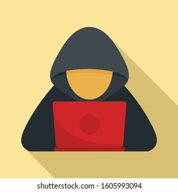 Cyber hacker icon. Flat illustration of cyber hacker vector icon for web design