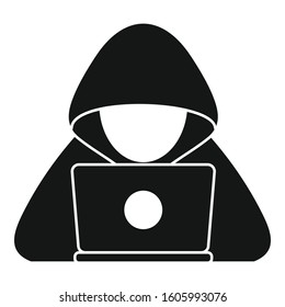 Cyber Hacker Icon. Simple Illustration Of Cyber Hacker Vector Icon For Web Design Isolated On White Background