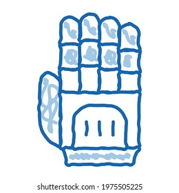 Cyber Hand Artificial Intelligence sketch icon vector. Hand drawn blue doodle line art isolated symbol illustration