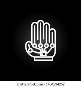 cyber hand neon icon. Elements of intelligence set. Simple icon for websites, web design, mobile app, info graphics