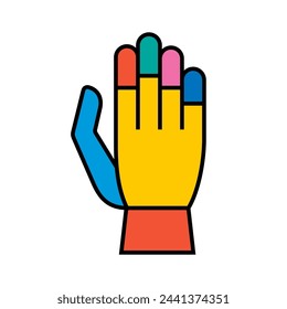 Ilustración del vector de la mano cibernética. Icono de mano de Inteligencia Artificial.